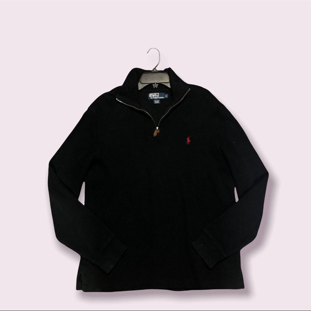 Ralph Lauren quarter zip sweater in black Sz.Small